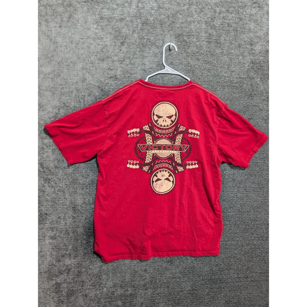 Victory Motorcycles Mens Red Graphic T-Shirt Skull V-Twin Freedom 106 XL